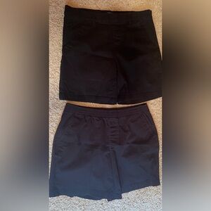 TWO PAIRS BLACK SHORTS! Lands End and Jag Flat Front Shorts —Sz 14